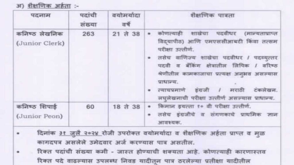 DCCB Satara Job